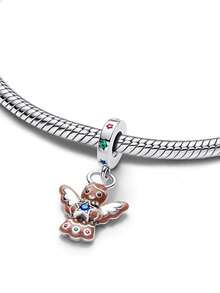 1pc Fashionable & Charming Valentine's Day Limited Edition Series Snowflake, Angel, Wreath, Bell Bead Pendant Versatile DIY Bracelet Necklace Gift For Lover - Multicolor - View 4