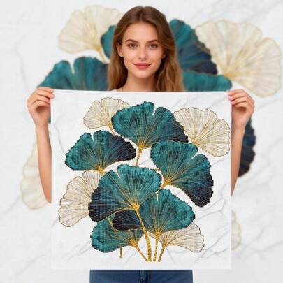 LaoJieYuan 2026 New Style Ginkgo Leaves Field Printed Cross-Stitch Kit Sewing Handicraft Handiwork Painting Magic Different Room Decor Diy Kit Crafts Embroidered Embroidery Kit Cross Stitch Kits Crochet Kit Punch Needle Kit Sewing Accessories Sewing Kit Embroidery Thread Craft Kit Stitch Stuff Sewing Patterns Crochet Craft Supplies Embroidery Kit Beginners Sewing Pattern