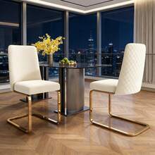 Dining Chairs - Beige + Velvet-1 - View 1