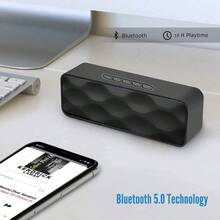 Bocina Bluetooth Portátil Altavoz portátil Bluetooth 5.0 con Sonido estéreo Ranura para Tarjeta TF FM y micrófono incorporados Altavoces portátiles para Exteriores y Viajes-B006 - como en la foto - Ver 1