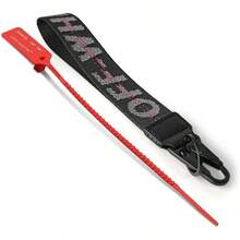 Keychain Fashion Keychains Lanyard Compatible Wristlet Strap For Key Wristlet Keychain For Women & Men - 尼龍 - 黑色 - 查看 1