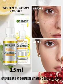 Garnier 卡尼尔亮白维C精华液，淡化色斑，减少色素沉着，提亮肤色，夜间精华，改善暗沉，蕴含10%纯维C，质地轻盈，抗氧化，保湿修护，令肌肤焕发光彩，适合夜间护肤 - 15ml - 查看 9