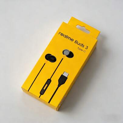  Realme Type-C Buds 3 Wired In-Ear Headphones, Compatible With Realme, Motorola Edge 50 Fusion, Vivo V30e, OnePlus CE Nord 4, IQOO Neo 7, Motorola Phones, Etc. (Black)