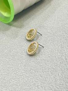 1 Pair Fashionable Luxury Rhinestone Letter Earrings For Women - Multicolor - View 5