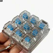 1pc Unique Keyboard Cap Finger Spinner Keychain - Mechanical Keyboard Shaped, Stress Relief, Unique Office Desk Toy And Small Gift - White - View 6