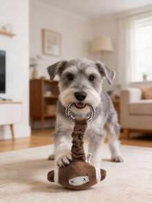 1pc Dog Rope Knot Expandable Plush Ball Squeaky Toy, Built-In Sound Device, Pressure Activated Squeaker, Interactive Tug Of War, Fetch & Chew Toy For Medium/Small Dogs, Dental Care & Stress Relief - Multicolor - View 6