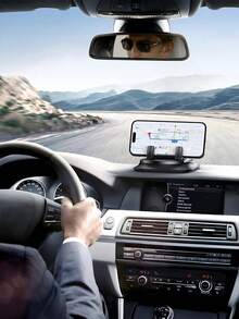 1Pc Dashboard Phone Mount 360° Rotating, Nano Gel Sticky Base Auto-Lock Clamp, Dual Soft Rubber Anti-Slip Pads For All Phones - Phone Stand - View 4