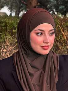 1件装女士中东阿拉伯迪拜土耳其穆斯林纯色经典简约时尚休闲优雅端庄莫代尔丝棉柔软透气头巾帽，多功能围巾头巾，适合日常生活、节日、聚会、礼拜等场合。 - turban - 查看 11