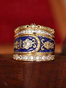 1枚女士精美戒指，适合婚礼、订婚、周年纪念派对、情人节礼物 - 1# - 查看 4