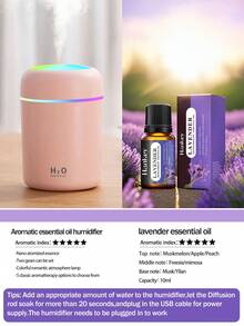 1pc 300ml Colorful Humidifier, USB Powered, With Cool Mist And Bright Ambient Light, 2 Working Modes, Auto Shut-Off, Quiet Mist, Electric Air Humidifier, Bedroom Decor Gift, Home Air Freshener, Suitable For Room Decor, Office, Living Room, Desk, Car, An Ideal Gift For Her, For Daily Air Humidifying, Refilling And Anti-Drying - 多色 - 查看 23