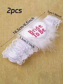 1件装新娘吊袜带，婚礼装饰套装 - 新娘婚礼当天佩戴的大腿袜配饰 - 伴娘团 - 单身派对 - 伴娘礼物 - 彩色 - 查看 15