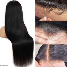 ZHENDEFA 隐形绑带360°仿真肌肤高清透明蕾丝前额假发，200密度直发蕾丝前额假发，隐形绑带预拔毛抽绳360°无胶假发，真人发，女士适用 - SNatural - 查看 3