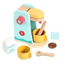 2026 Juego de cocina de simulación de alta calidad con máquina de pan, batidora y cafetera de madera, juego de juego de roles de juguete - Multicolor - Ver 6