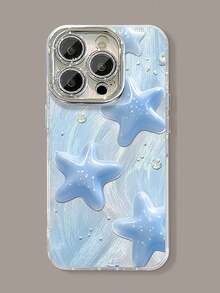 1个INS星形支架手机壳，兼容 11/12/13/14/15/16/17 Pro Max - 藍色 - 查看 2