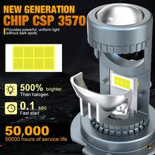 TOAUTO 2个H7 H11 9005/9006 LED投影汽车大灯灯泡，带透镜和CANBUS总线，高功率80W，250000流明，3570 CSP芯片，涡轮LED H7二极管灯泡，1:1即插即用 - A - 查看 2