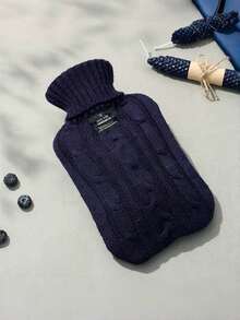 1pc 1000ml/2000mlHot Water Bag Filled With Water, Warm Water Bag For Women, Hot Compress For The Stomach, Student Size, Water Filled, Warm Hands, Cute Plush Baby - Navy Blue - View 5