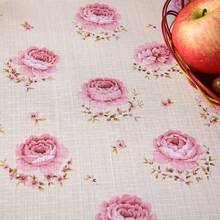 HXARTMIS 1 Pc Pink Rose Valentine's Day Round Tablecloth With Tassel Pendants. It Also Functions As Table Protection, Being Dust-Proof And Stain-Resistant. Italian Terms: Tablecloth, Tablecloth, Birthday, White Tablecloth, Baptism, Pink Tablecloth, Stain-Resistant Tablecloth - Pink - View 5