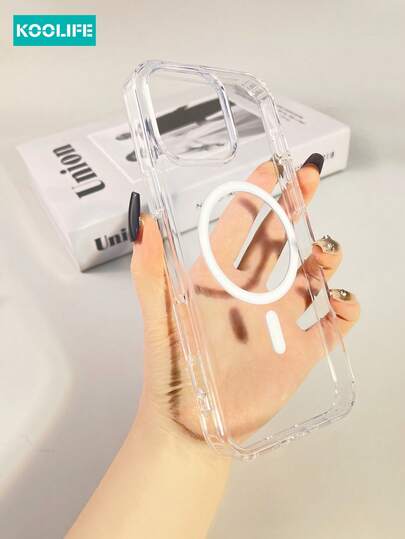  1 pieza Funda magnética transparente para teléfono Koolife, TPU+PC, compatible con carga Magsafe, anti-caída en las cuatro esquinas, cubierta protectora resistente a golpes, compatible con iPhone 17/17 Pro/17 Pro Max, 16/16 Pro/16 Pro Max/16 Plus, 15/15 Pro/15 Pro Max/15 Plus/12/12pro/12promax/13/13pro/13promax/14/14plus/14pro/14promax