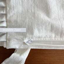 Korean Made Chair Pad Slipcover 17.5'x17.5' Chair Cushion Cover Ties With Ruffle Farmhouse Decor Covers Only, Gift For Mom (Solid White) StocFKing Stuffer - 純白色 - 查看 9