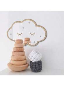 1pc Cloud Pattern Mirror Wall Sticker, Decal, Wall Decor, Vinyl Sticker, Home Decor, Spring Decoration, Refresh Your Home, Rama Decorative Sticker, Wall Decor, Room Decor, Personalized Sticker, Wall Mirror, Bathroom Decor, Living Room Decor - Silver - View 4