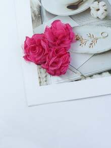 1pc Elegant Floral Mesh Rose Brooch, Suitable For Women To Wear On Daily, Party, And Work Outfits - Shape - View 12
