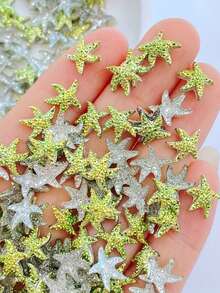 46/96颗混色树脂海星水钻扁平迷你星星，适用于DIY工艺品、婚礼装饰、珠宝制作、美甲和剪贴簿，做工精细 - 彩色 - 查看 8