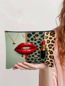 Túi đựng mỹ phẩm du lịch thời trang với họa tiết trang điểm - Túi nhỏ gọn, có khóa kéo, thích hợp đựng mỹ phẩm, đồ dùng vệ sinh cá nhân và văn phòng phẩm, dễ lau chùi, món quà lý tưởng cho phái nữ và những người yêu thích trang điểm. Túi đựng mỹ phẩm, túi sắp xếp đồ trang điểm, túi đựng đồ dùng vệ sinh cá nhân khi đi du lịch. - Nhiều màu - Xem 2