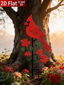 1个红色红雀金属花园插牌，户外装饰鸟类雕塑，庭院艺术品，适用于花盆、小径、露台、草坪、后院，可作纪念礼物。生动的红色红雀花园插牌艺术摆件，户外雕塑装饰插牌，送给妈妈和爱鸟人士的防水露台门廊庭院装饰，独特的乔迁礼物，送给爱鸟人士和园丁。 - 多色 - 查看 10