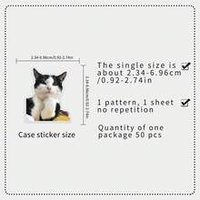 50张透明逼真猫咪贴纸，趣味可爱宠物手机壳贴纸 - 彩色 - 查看 3