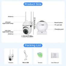 2 piezas Cámara de inteligente Full HD 1080P, Cámara IP inalámbrica para interiores, compatible solo con WiFi de 2.4GHz, cobertura de rotación horizontal de 355° + vertical de 90°, visión nocturna, seguimiento de movimiento, audio bidireccional, detección de personas, adecuada para sala de estar, monitoreo remoto de familia y mascotas - Blanco - Ver 6