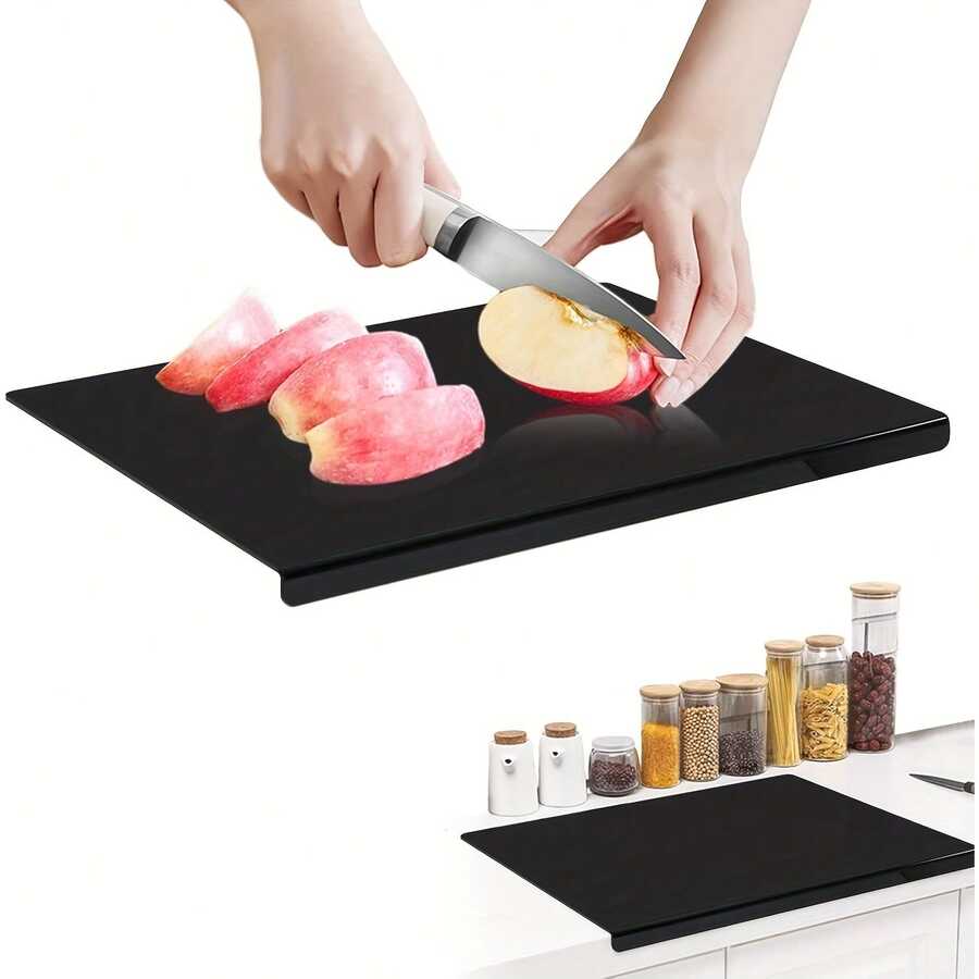 Acrylic Cutting Board With Lip Non Slip 18 X 14 Inch Clear Cutting Board Chopping Acrylic Countertop Protector Cover Shatter Resistant For Home Restaurant Kitchen Sink Stove - màu đen - Xem 1