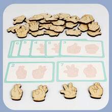 1 Set Wooden Hand Gesture Puzzle Game, Suitable For Children 3+ Years Old, Interactive Competitive Toy To Train Hand-Eye Coordination And Reaction Skills - Finger Puzzle - View 6