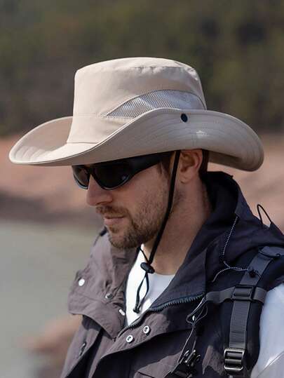 1pc Solid Color Breathable Mesh Sun Protection Bucket Hat, Face-Slimming, Fashion Versatile, Soft & Comfortable, Suitable For Spring/Summer Outdoor Activities, Essential For Cycling