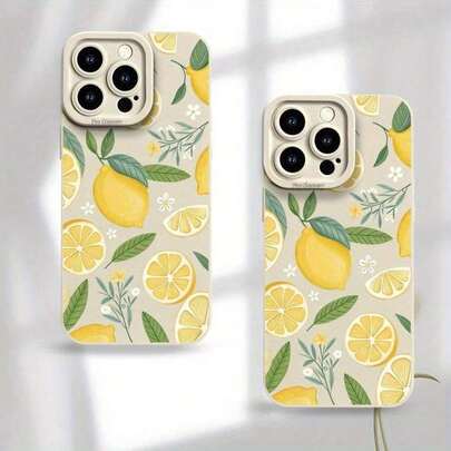 A Phone Case Featuring A Vanilla Lemon Summer Design With UV Printing, Providing 360-Degree Full Protection For Various  Models Including 11, 12, 13, 14, 15, 16 Pro Max, XR, X/XS, 7, 8 Plus, SE, And Mini.It'S An Ideal Gift For Birthdays For Both An