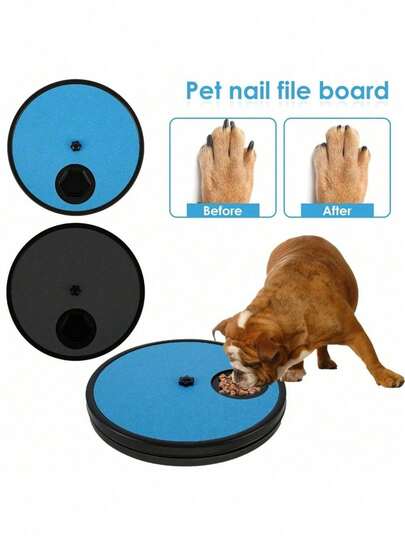 2-In-1 Pet Nail Grinder & Feeder, Portable Rotating Sandpaper Scratching Board, Universal Cat & Dog Nail Care Toy, Can Hold Treats Scratch Pad