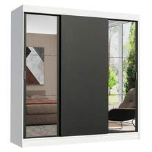 Ropero Madesa Reno 3 Puertas Corredizas Con Espejos Color Blanco y Negro - Blanco y Negro - Ver 13