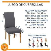 Melocotton 6 Fundas para sillas Fundas elásticas para sillas de Comedor Fundas Impermeables Lavables en Casa Paquete de 6 Fundas Kaki - Café ligero - Ver 2