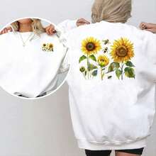 1pc/2pcs/3pcs Sunflower & Bee Pattern Heat Patch, Long-Lasting Heat Transfer Sticker For DIY T-Shirt, Sweatshirt, Jeans, Hoodie, Backpack, Jacket, Handbag, Pillow - L - View 5
