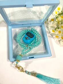 2pcs Muslim Prayer Beads Set, 3-In-1 Tasbih (Prayer Beads) Counter, Step Counter, Suitable For Festivals And Gatherings As Gifts - Multicolor - View 9