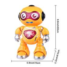 Robot Inteligente Bailarín con Control Remoto. Ideal para niños a partir de 3 años. Cuenta con modo múltiple, incluye música genial y luces de colores, además de realizar movimientos de baile realistas. El control remoto permite gestionar funciones como canciones, música, movimiento hacia adelante/atrás, giro izquierdo/derecho y más. Diseño llamativo, perfecto para entretenimiento y estimulación sensorial. - Amarillo Mostaza - Ver 2