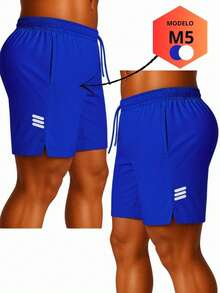 Men's Bermuda Shorts For Gym, Running, Beach, Pool, Sports Shorts, Summer, Loose Fit, Drawstring, Pocket, For Going Out, Night Out, Weekend, Casual, Holiday, Sports, Cycling, Daily Wear, Birthday, Formal And Evening, Halloween, Christmas, Valentine's Day, Pride Month, Father's Day, Carnival, Spring Picnic, New Year's, Spring Festival - 藍白色 - 查看 13