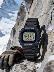 Casio 女士黑色树脂发光腕表 LA-20WH-1C，计时码表，闹钟 - 黑色 - 查看 2