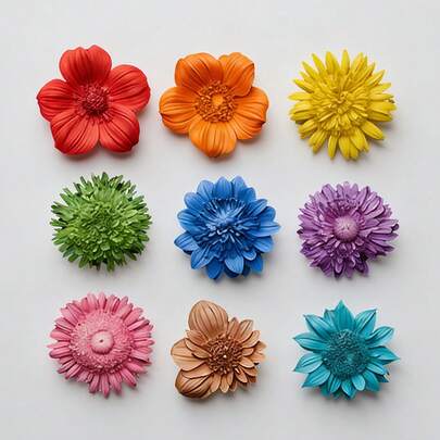 Flower-Shaped Silicone Molds Can Be Used To Make Scented Candles, Plaster, Soap, Clay, Crafts, Etc. Perfect For Valentine's Day, Birthdays, Easter, Party Decorations, Home DIY Projects, Reusable, And Easy To Unmold.