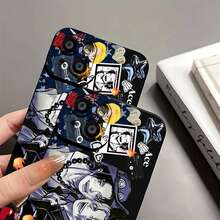 Retrato de Ace y Sabo con decoraciones animadas y música. Esta elegante funda es compatible con los modelos  17, 16, 15, 14 Pro Max, 13, 12, 11, XR y XS Plus. Fabricada en TPU flexible, resistente a golpes y arañazos, ofrece una excelente protección contra caídas y un agarre cómodo. Es un regalo ideal para familiares, amigos y seres queridos, y una opción perfecta para festivales. - Negro - Ver 8