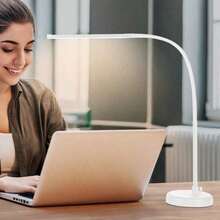 LED阅读灯，可调光夜灯，带灵活鹅颈灯臂，360°可调，3种颜色模式和10级亮度，适用于家庭/办公室/绘画/阅读 - 3種顏色 - 查看 9