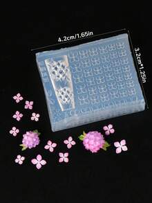 1pc Floral Silicone Nail Art Mold, High Relief Wedding Hydrangea Template, Reusable Gel Nail Stamping Tool, DIY Nail Salon Supplies - Clear - View 8