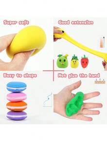 36色超轻造型黏土，DIY手工黏土，不粘手，多色橡皮泥，泡泡黏土，太空黏土套装，陶瓷艺术用品，易于塑形，适合家庭互动和学生艺术创作（颜色/包装随机）。适合作为万圣节、圣诞节、男孩女孩生日礼物以及开学礼物。 - 彩色 - 查看 3