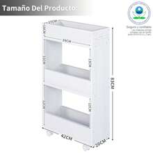 zxxSIMPLE ECIO Carrito Organizador gado de 3 Nive con AsaCarritos Organizador con Ruedas Cocina Pequeño para Lugares Estrecos Carrito iliar para Ecios Reducidos Color Blancoorganizador de cocina - Blanco - Ver 3