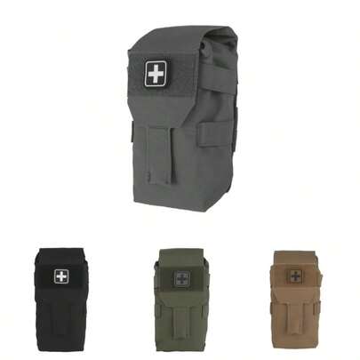 1个微型创伤急救包，战术型IFAK医疗包，兼容MOLLE系统，快速部署急救包（空），战斗训练用紧急医疗包，尼龙材质