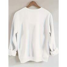 Plus Size, Women's Plus Size Loose Fit Crewneck Sweatshirt - Cute Pet1e The Cat Graphic & 'It's All Good' Text - Soft Everyday Lounge Wear, Holiday Outfits - Machine Washable Plus Size Tops For Women, Casual Wear, Playful Design, Comfortable Fabric, Vacation Clothing, Tr3ndy Print, Durable Construction, Long Sleeve Shirt, Relaxed Fit Clothing - 黑色4 - 查看 4